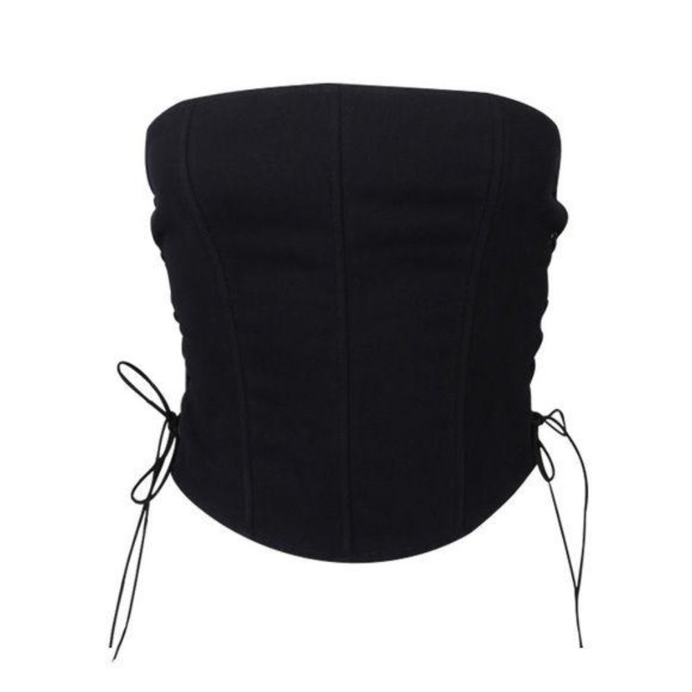 NEW Black Side Lace up Strapless Corset Top - Picture 10 of 14